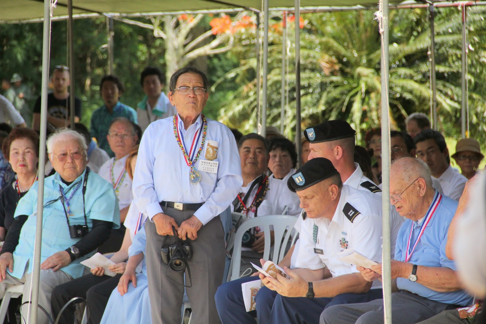 Okazaki at a ceremony