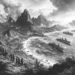 An artist's illustration of the invasion of the island in 1944.