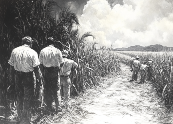 The clearing of the sugarcane fields to make way for airfields.
