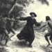 Fr San Vitores being attacked by enraged locals who are convinced by Choco that the holy water is poison.